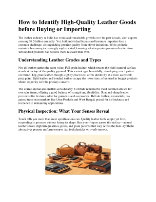 Handcrafted Leather Goods for Retail and Export in UAE