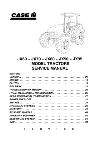 CASE IH JX60 JX70 JX80 JX90 JX95 TRACTORS Service Repair Manual Instant Download (Part Number 87616417)