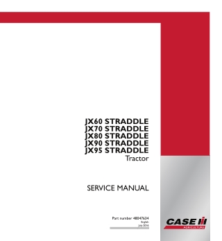 CASE IH JX60 STRADDLE  JX70 STRADDLE  JX80 STRADDLE  JX90 STRADDLE  JX95 STRADDLE Tractor Service Repair Manual Instant