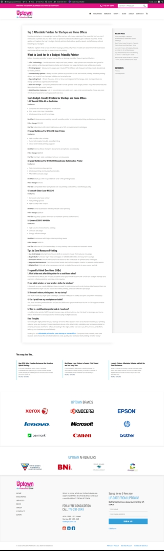 Top 5 Affordable Printers for Startups and Home Offices