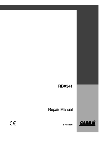 CASE IH RBX341 Service Repair Manual Instant Download (Book Code No. 6-71140EN)