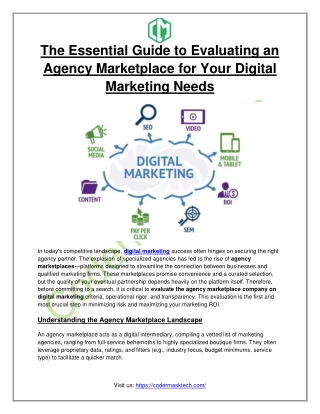 Evaluating an Agency Marketplace for Your Digital Marketing Needs