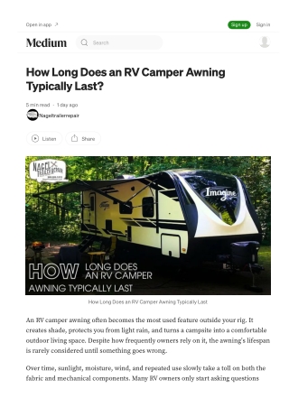 Awning Lifespan Explained by RV repair Michigan Expert