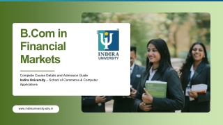 B.Com in Financial Markets Course Details & Admission Guide | Indira University