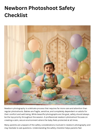Newborn Photoshoot Safety Checklist