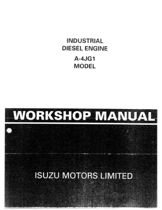 Isuzu A-4JG1 Diesel Engine Service Repair Manual Instant Download