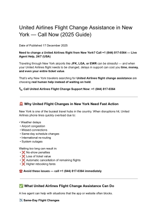 United Airlines Flight Change Assistance in New York — Call Now (Dec 2025 Guide)
