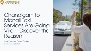 Chandigarh to Manali Taxi Services