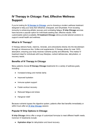 IV Therapy in Chicago_ Fast, Effective Wellness Support