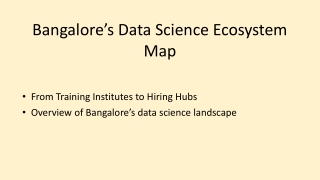 Bangalore’s Data Science Ecosystem Map