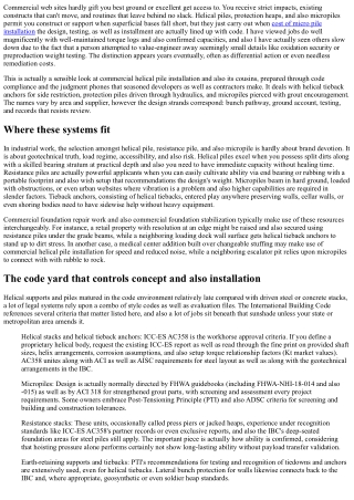 Commercial Helical Pile Installation: Code Conformity as well as Engineering Con
