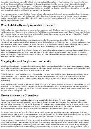 Local Landscapers Greensboro NC: Kid-Friendly Yard Designs