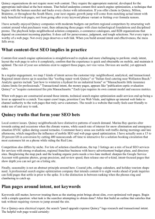 Content-First Search Engine Optimization in Quincy: Rank with Helpful, High-Inte