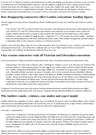 How Disappearing Builders Leave London Renovators With Empty Wallets and Half-Fi