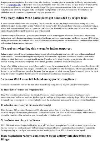 How Indian Web3 Users Can Turn Token Chaos into Tax-Ready Records