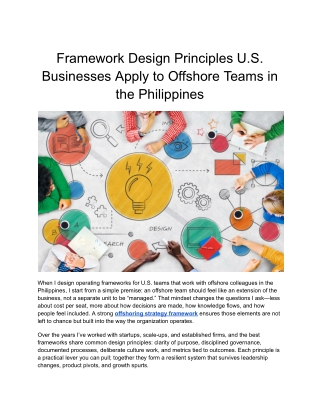 Framework Design Principles U.S. Businesses Apply to Offshore Teams in the Philippines