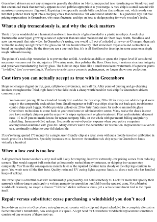 Rock Chip Repair Greensboro: Transparent Pricing Guide