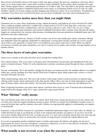 Greensboro Auto Glass Replacement: What the Fine Print in Warranties Means