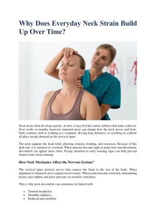 Why Does Everyday Neck Strain Build Up Over Time?