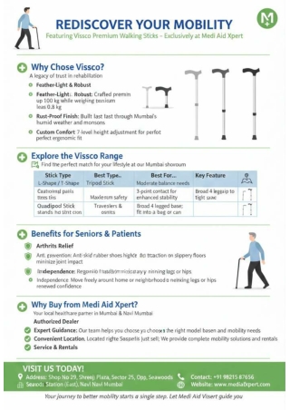 Featuring Vissco Premium Walking Sticks – Exclusively at Medi Aid Xpert