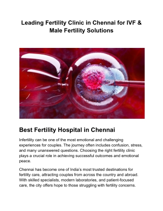 18-12 Leading Fertility Clinic in Chennai for IVF & Male Fertility Solutions - Google Docs