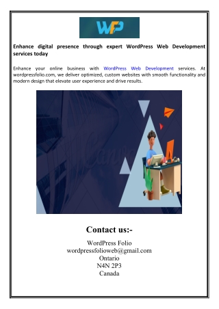 WordPresEnhance digital presence through expert WordPress Web Ds Web Development