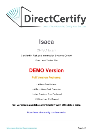 CRISC Practice Test Questions Answers
