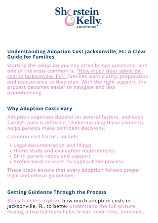 Adoption Cost Jacksonville FL  Shorstein & Kelly