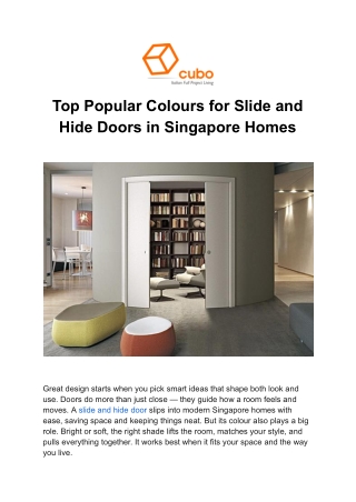 Top Popular Colours for Slide and Hide Doors in Singapore Homes