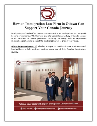 How an Immigration Law Firm in Ottawa Can Support Your Canada Journey
