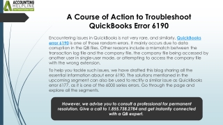 Quick Fixes for QuickBooks Error 6190