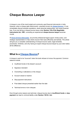 Cheque Bounce Lawyer