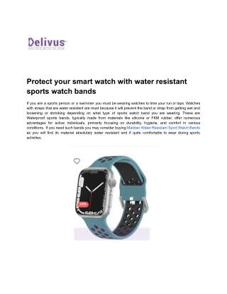 Protect your smart watch with water resistant sports watch bands