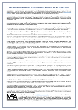 How Outsourced Accounts Receivable Services Can Strengthen Practice Cash Flow and Cut Admin Burden