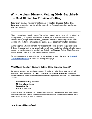 Diamond Cutting Blade Sapphire