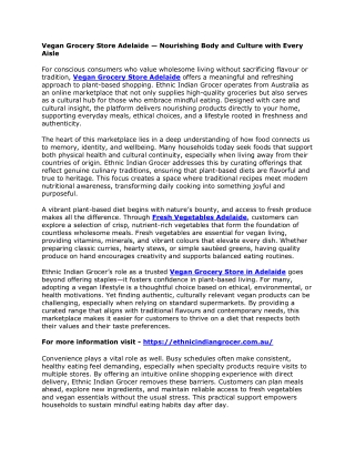 Vegan Grocery Store Adelaide — Nourishing Body and Culture with Every Aisle