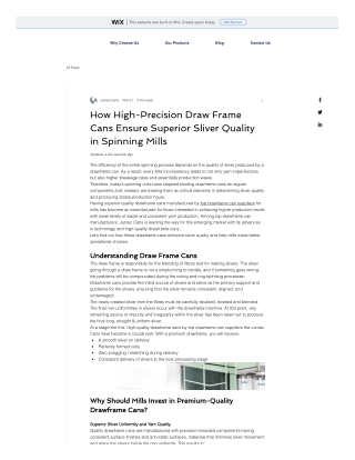 How High-Precision Draw Frame Cans Ensure Superior Sliver Quality in Spinning Mills (2)