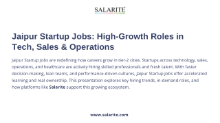 Jaipur Startup Jobs High-Growth Roles in Tech, Sales & Operations