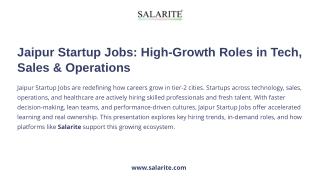 Jaipur Startup Jobs High-Growth Roles in Tech, Sales & Operations
