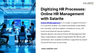 Digitizing HR Processes Online HR Management with Salarite