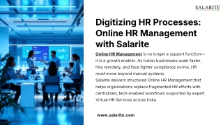 Digitizing HR Processes Online HR Management with Salarite