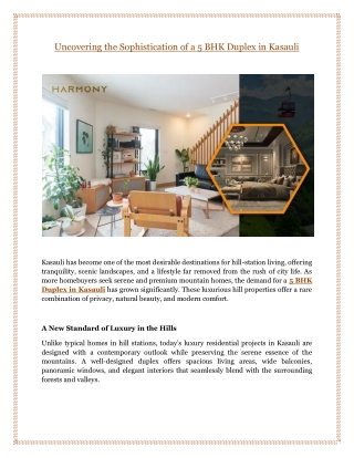 Uncovering the Sophistication of a 5 BHK Duplex in Kasauli