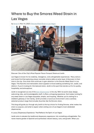 Smores Weed Strain in Las Vegas