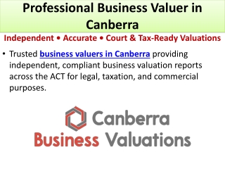 Business Valuer Canberra - Independent Business Valuation ACT