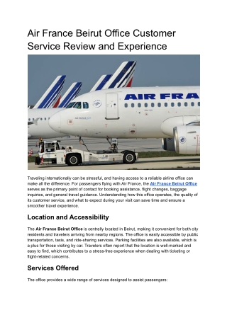 Air France Beirut Office Customer Service Review and Experience