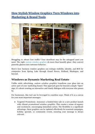 How Stylish Window Graphics Turn Windows into Marketing & Brand Tools