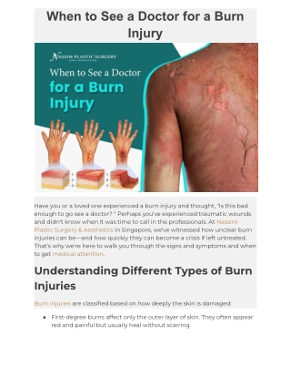 When to See a Doctor for a Burn InjuryZ