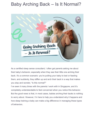 Baby Arching Back – Is It Normal?