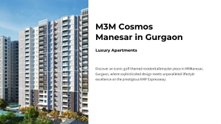 M3M Cosmos Manesar in Gurgaon