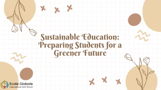 Sustainable Education Preparing Students for a Greener Future
